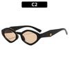 Non-polarized Trendy Vintage Cat Eye Small Frame Polygonal Women Sunglasses Men Outdoor Travel Sun Eyeglasses