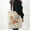 Teacher Supplies Shopping Bag Kawaii Bag Harajuku Cartoon Fruit Print Shopping Canvas Bag Girl Tote One Shoulder Ladies Gift Bag