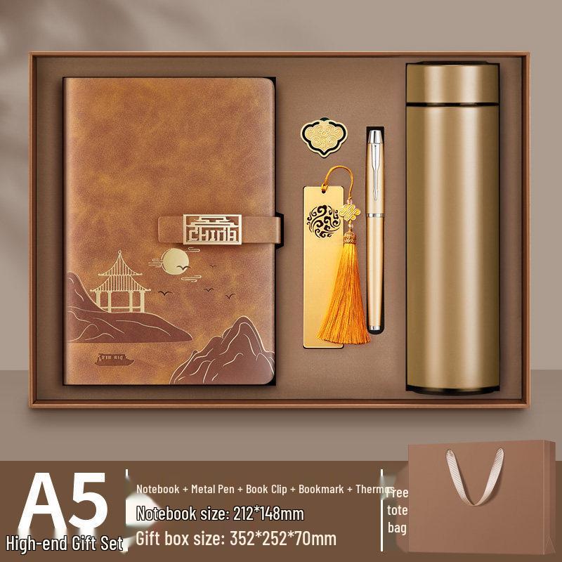 Forbidden City Cultural Notebook & Thermos Gift Set with Custom Logo Pen