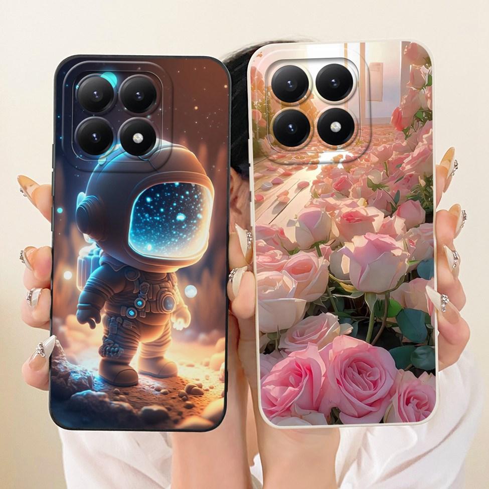 Чехол для Xiaomi 15T 5G Чехол Силиконовый Роскошный Модный Цветы Кавайный Милый Расписной Ударопрочный Чехол для Телефона 25069PTEBG