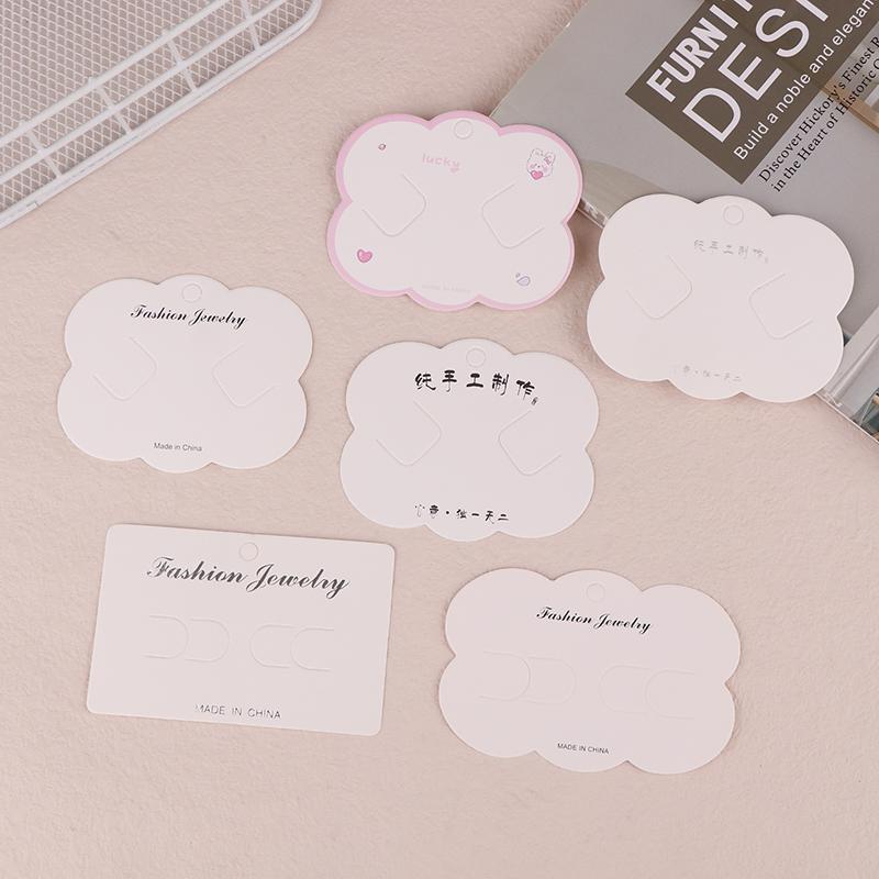 100Pcs Cute Headband Hair Clips Jewelry Display Card Blank Kraft Paper Card Hairclip Price Tag Hairpin Packaging Cardboard Holde