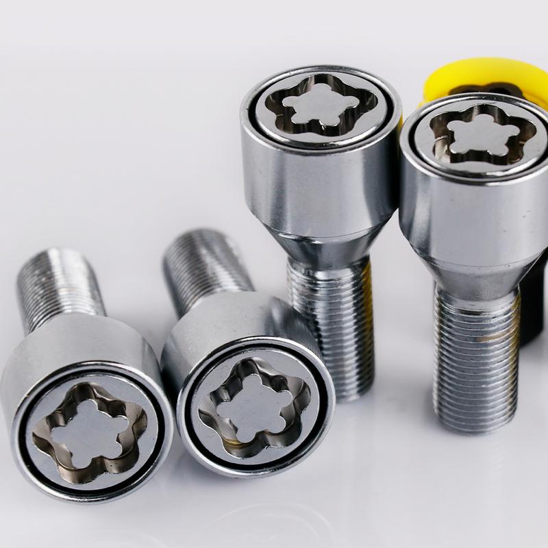 4+2 M14X1.25 Anti-theft Security Steel Wheel Lock Locking Bolts 28mm Shank Fit BMW X3 X5 X6 5 7 Series Mini R50 R52 R53