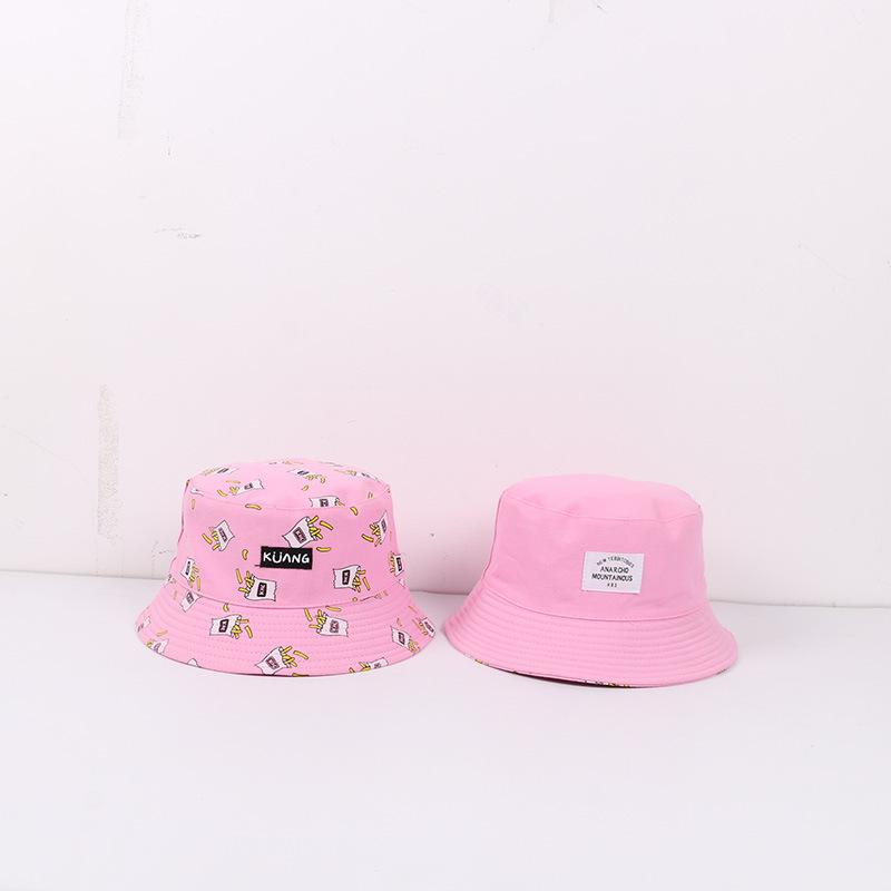 Retro canvas bucket hat female double-sided visor street casual couple basin hat