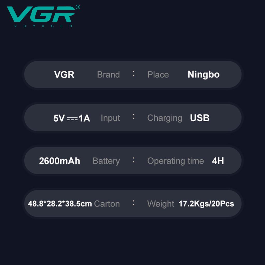 VGR V-036 Электрическая машинка для стрижки волос с вырезанием Ретро Металлическая электрическая push-машинка для стрижки волос для мужчин с цифровым дисплеем Домашняя бритва