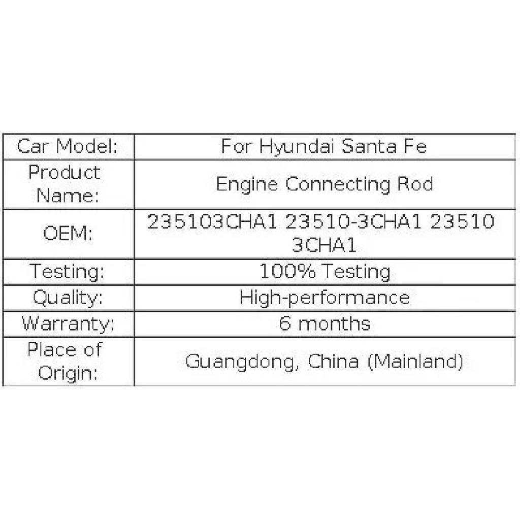 Шатун для Hyundai Santa Fe 235103CHA1 23510-3CHA1 23510 3CHA1