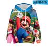 Мужская повседневная одежда с длинным рукавом Super Mario Bros. Толстовки с капюшоном
