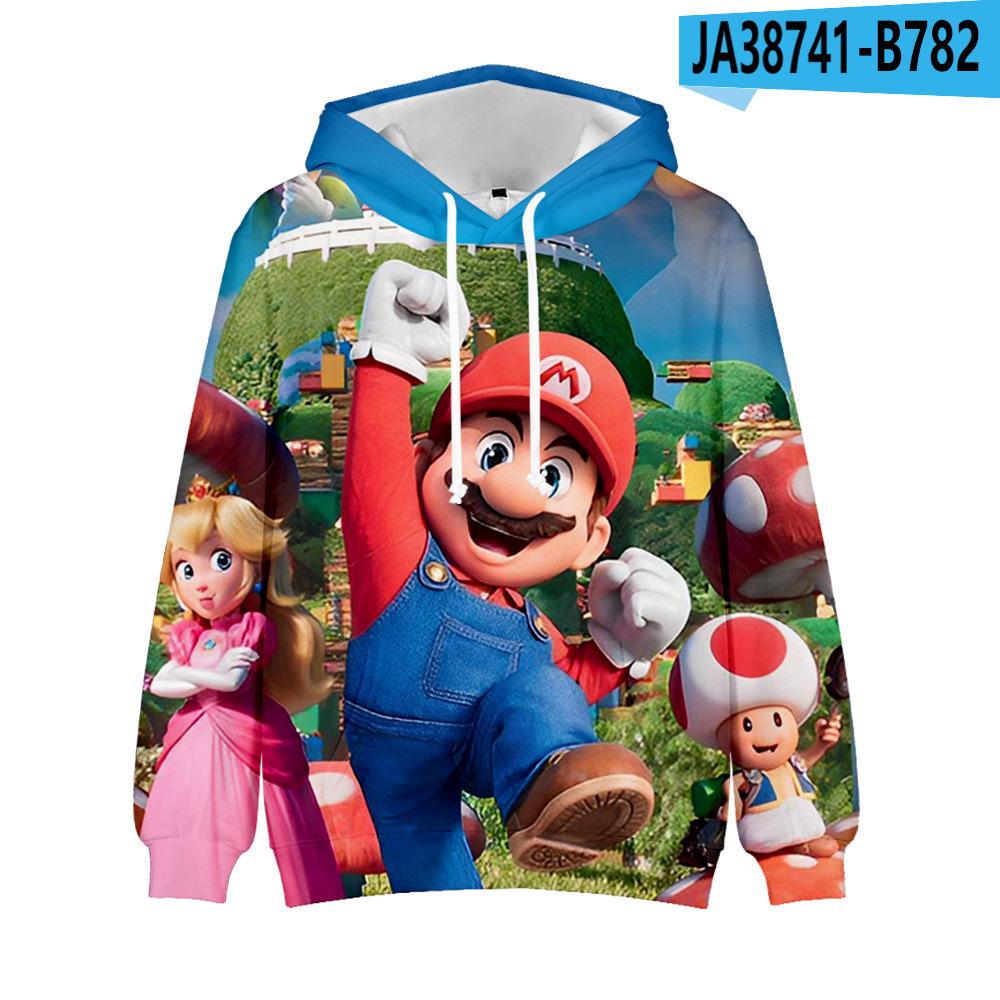Мужская повседневная одежда с длинным рукавом Super Mario Bros. Толстовки с капюшоном