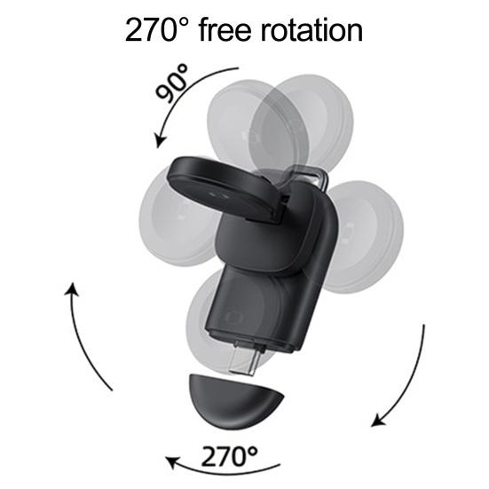 Мини Беспроводная Зарядка для Apple Watch Series Вращение на 270 градусов Легкая Портативная Дорожная USB-C Док-станция-подставка для Зарядки Смарт-часов