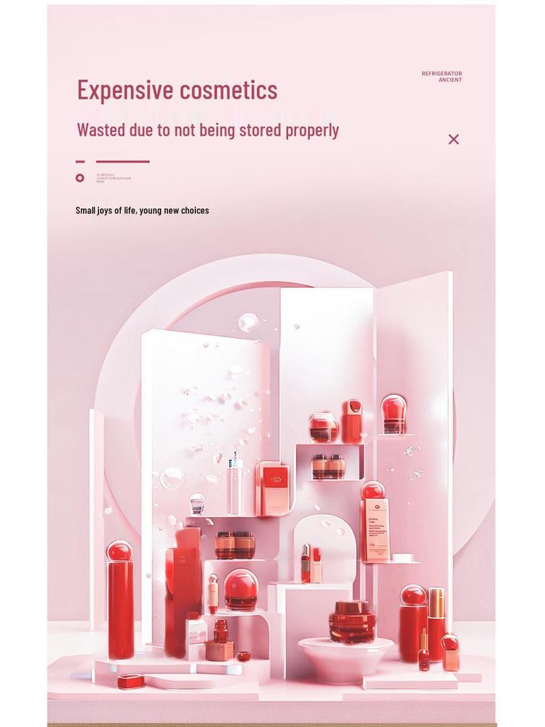 Портативный мини-холодильник для макияжа двойного назначения для автомобиля и дома