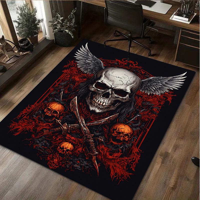 Skull Print Rug - home decoration Carpet For Living Room Bedroom Flooring Computer Chair Area Rug