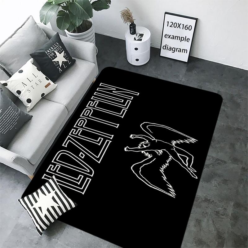Doormat Flannel Floor Mat Indoor Foot Rug Led Zeppelin Bedside Mats Kitchen Corridor Water Absorbent Carpet Ideal Balcony Decor