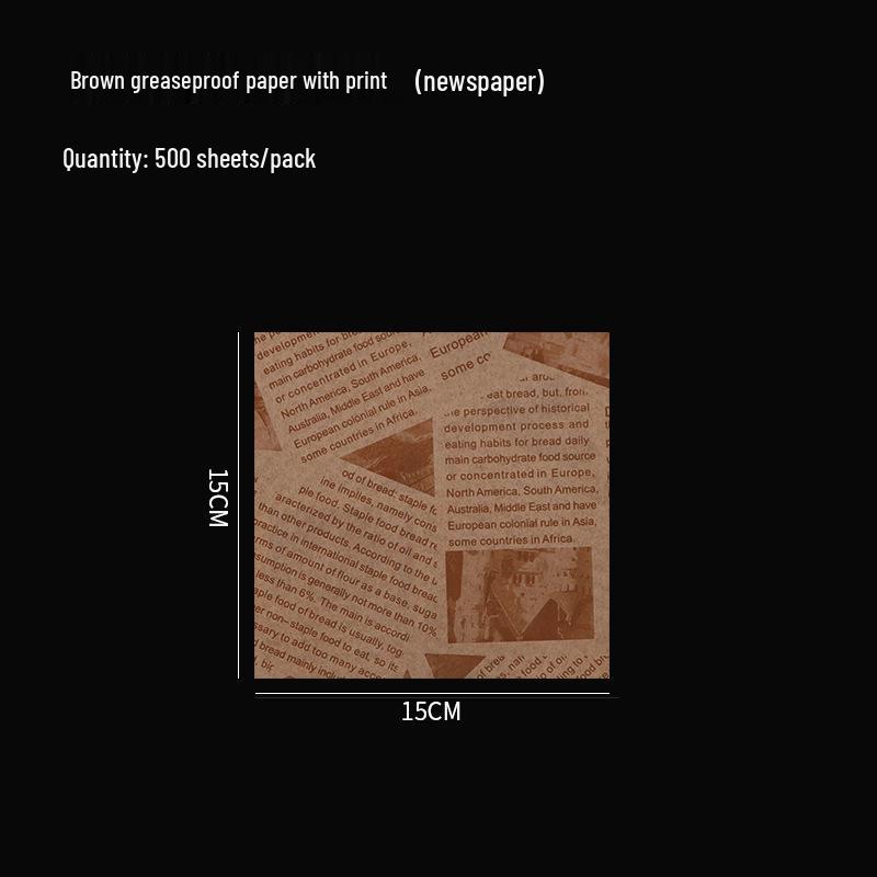 Oil-Proof Food-Grade Baking Paper: English Newspaper Design for Hamburgers and Placemat Use