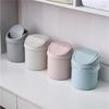 1pc Mini Table Trash Can with Lid PP Wastepaper Basket for Home Office Desktop Waste Bin Garbage Basket Accessories