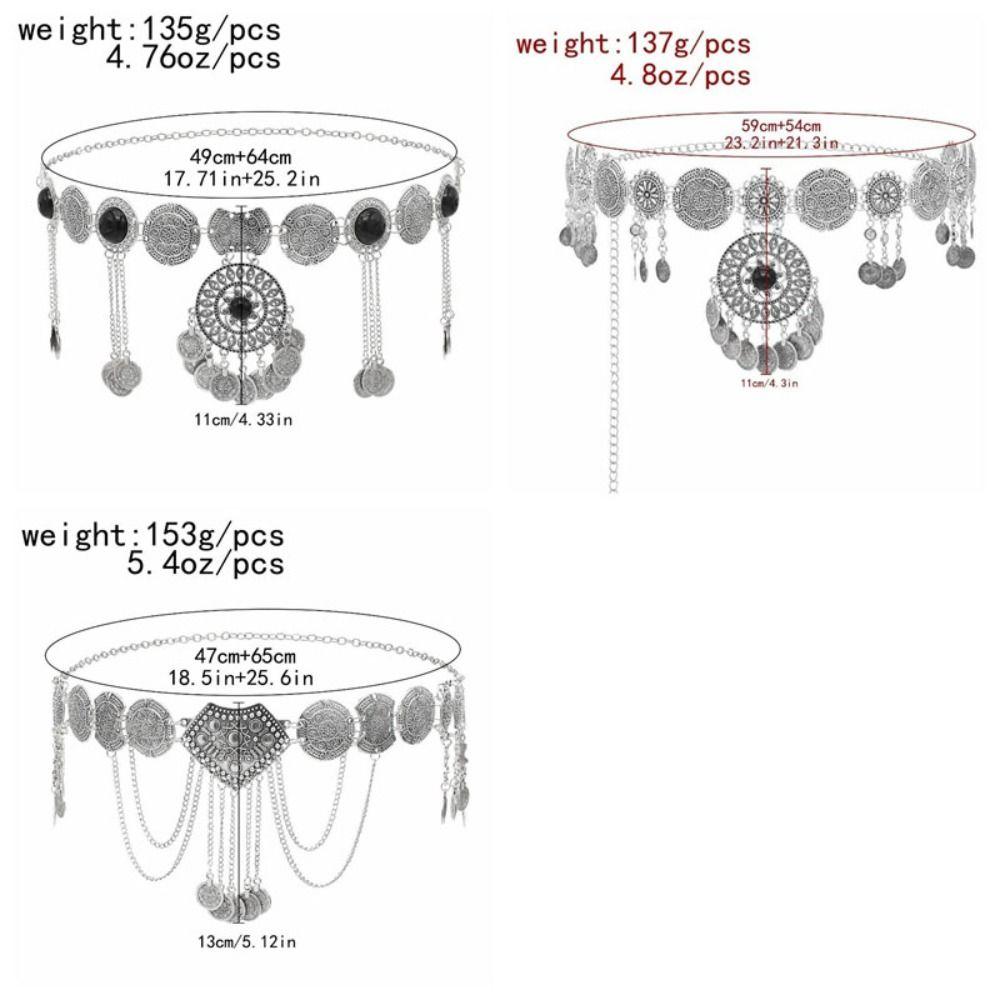 Pendant Tassel Belly Chain Metal Body Chain Fashion Ethnic Style Belt  Girls