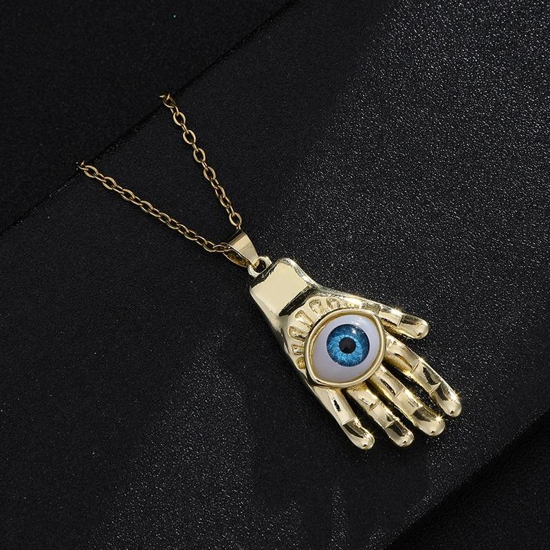 Модное турецкое ожерелье Lucky Evil Eye, женское 8 стилей, голубые глаза, женский шарм, модное эмалированное ожерелье в форме сердца в форме пальмы, ювелирные изделия