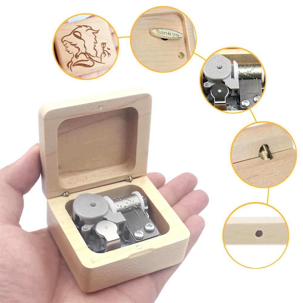 Professional Maple Wooden Music Box Movie Game Popular Melody Music Creative Marketing Gift Souvenir