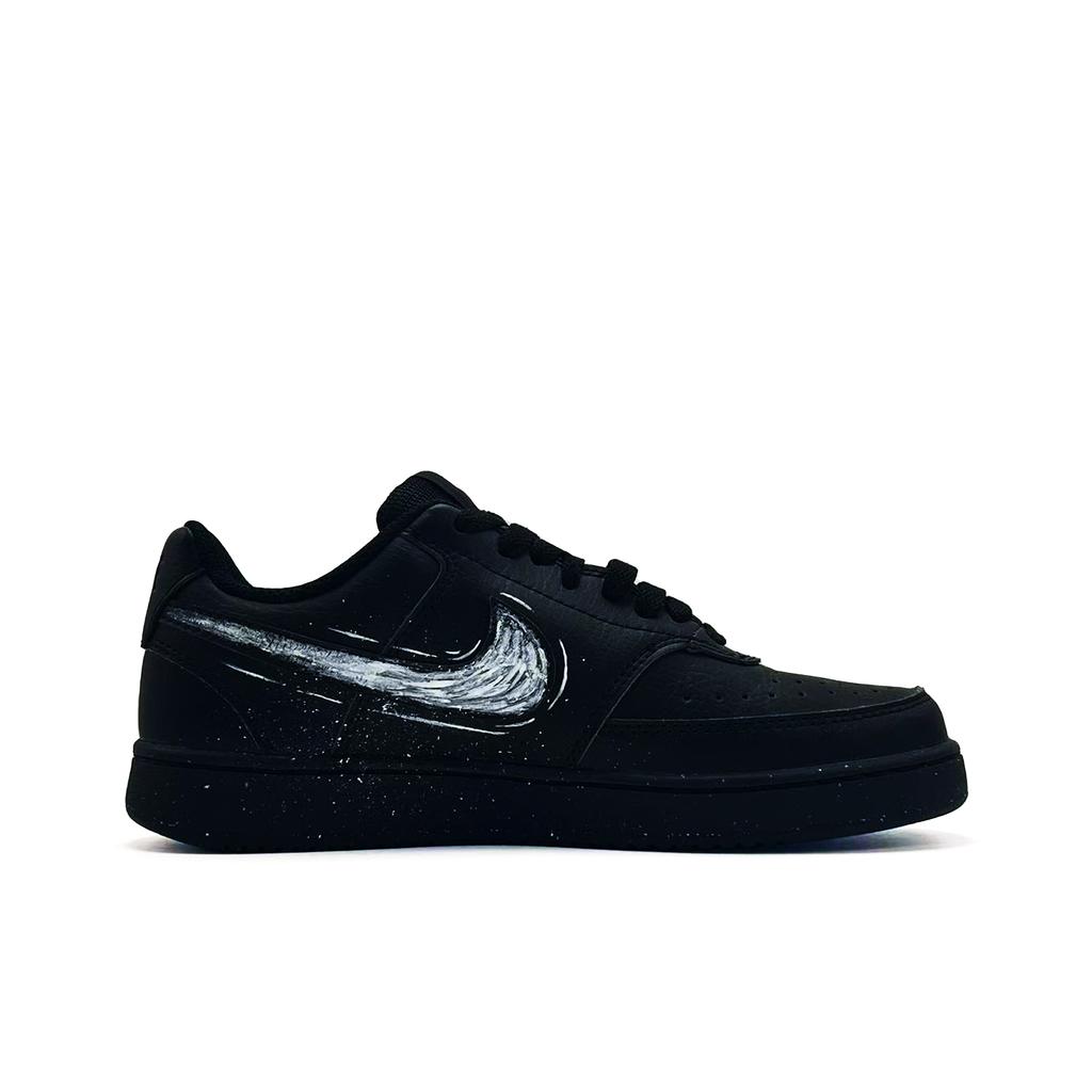 Nike Court Vision Low Ink Trace Dark Realm PU Synthetic Leather Cushioning, Wear Resistant Low top Skateboard Shoes DH2987-002(Team1356 )