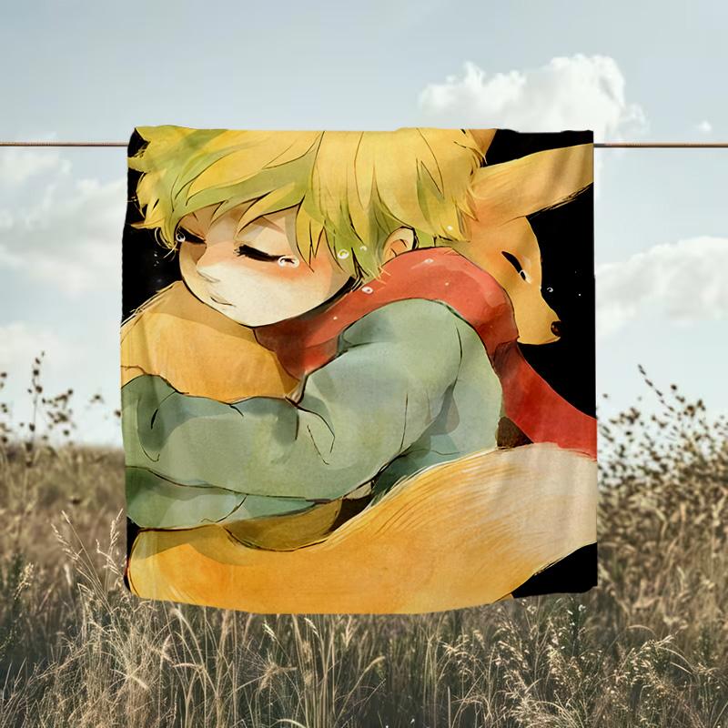 1PC Little Prince Blanket Flannel Throw for Sofa, Indoor, Camping, Living Room, Office, Chair, And Bed Soft Birthday Christmas Gift
