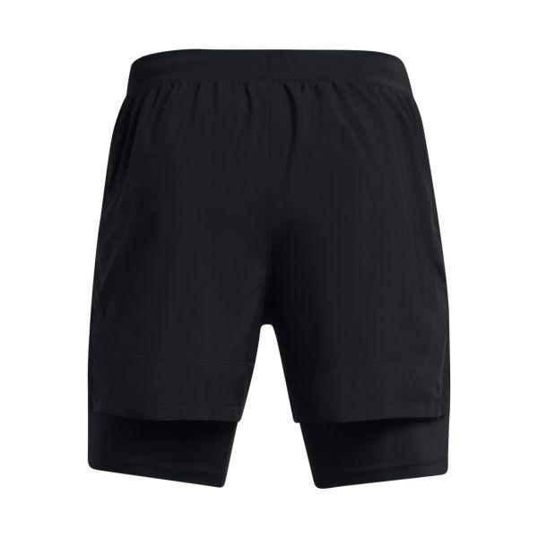 Under Armour Спортивные шорты 2 в 1 со средней посадкой и завязками на талии, мужские, черные 1382640-001
