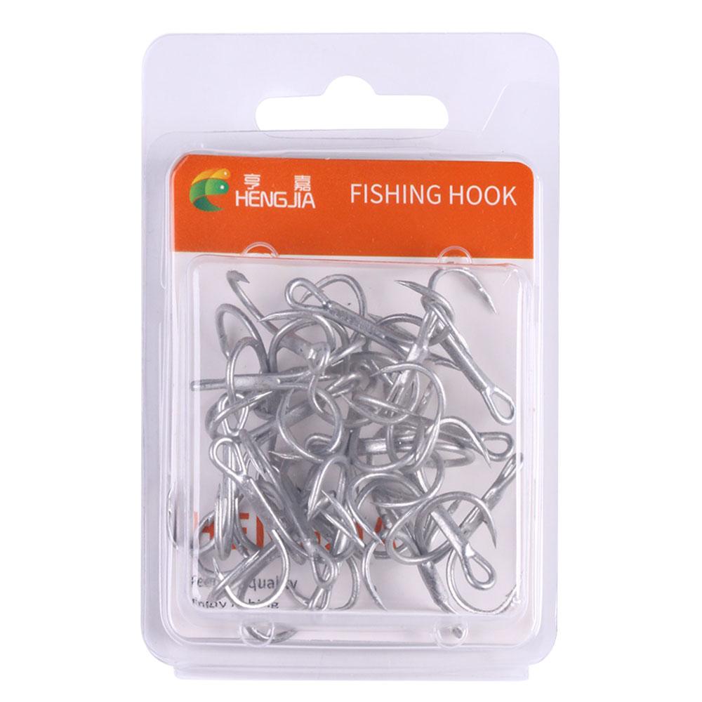 20Pcs/box Fishing Triple Hooks Casting Fishing Hook High Carbon Steel Super Sharp Strength Carbon Steel Angle Hook