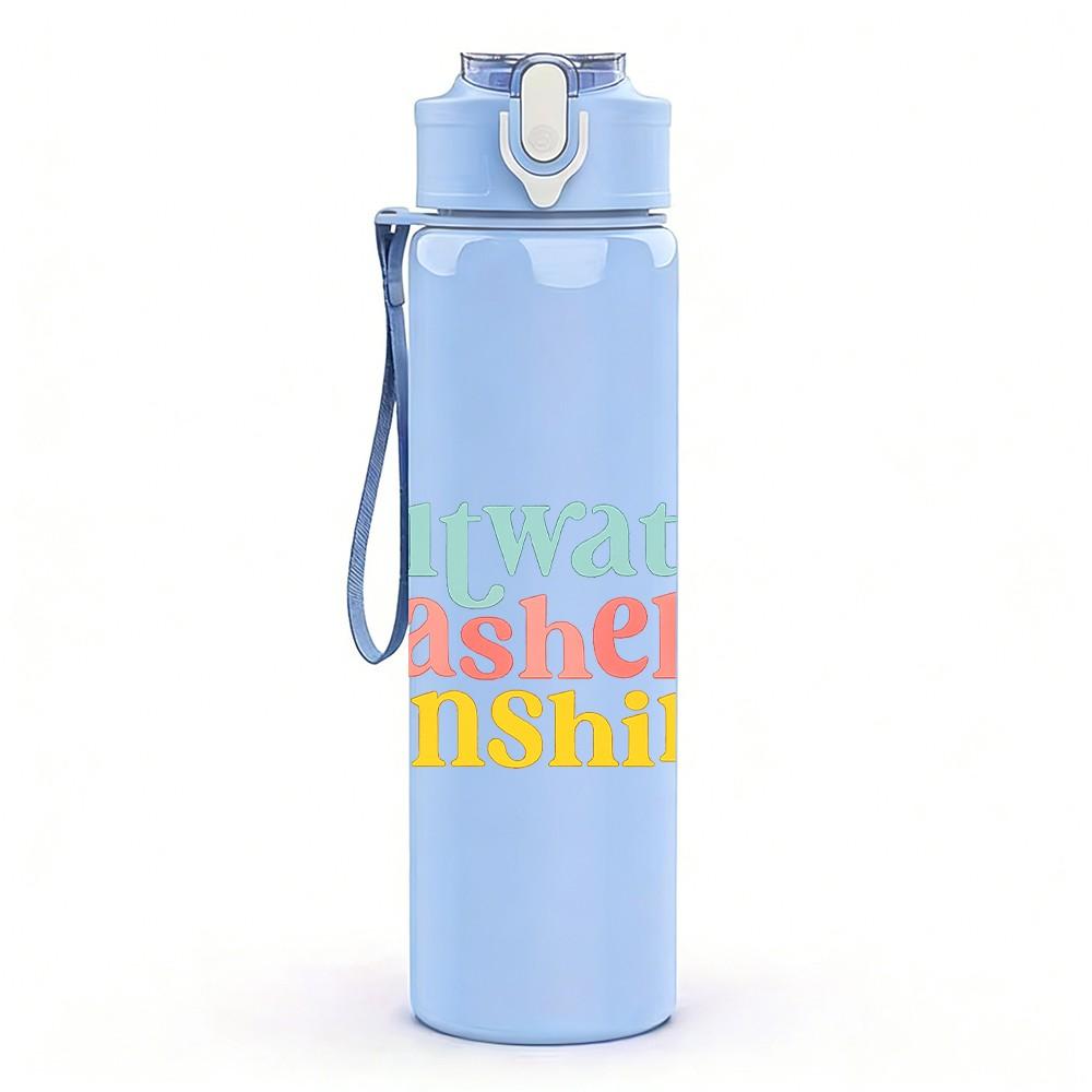 1PC Saltwater Sunshin Seashell Summer Print 750ml Color Plastic Sports Water Bottle Leakproof Flip Straw Lid Suitable for Sports Office Home Use