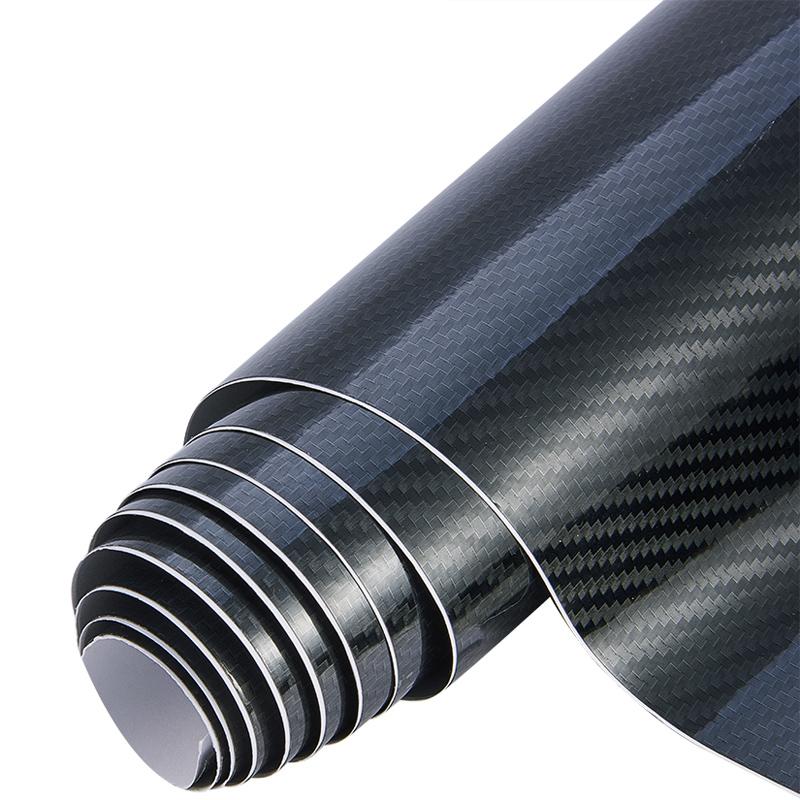 1.8x1.52M глянцевая черная 5D карбоновая ПВХ виниловая пленка наклейки рулонная пленка для обертывания капота автомобиля крыши верха экстерьера