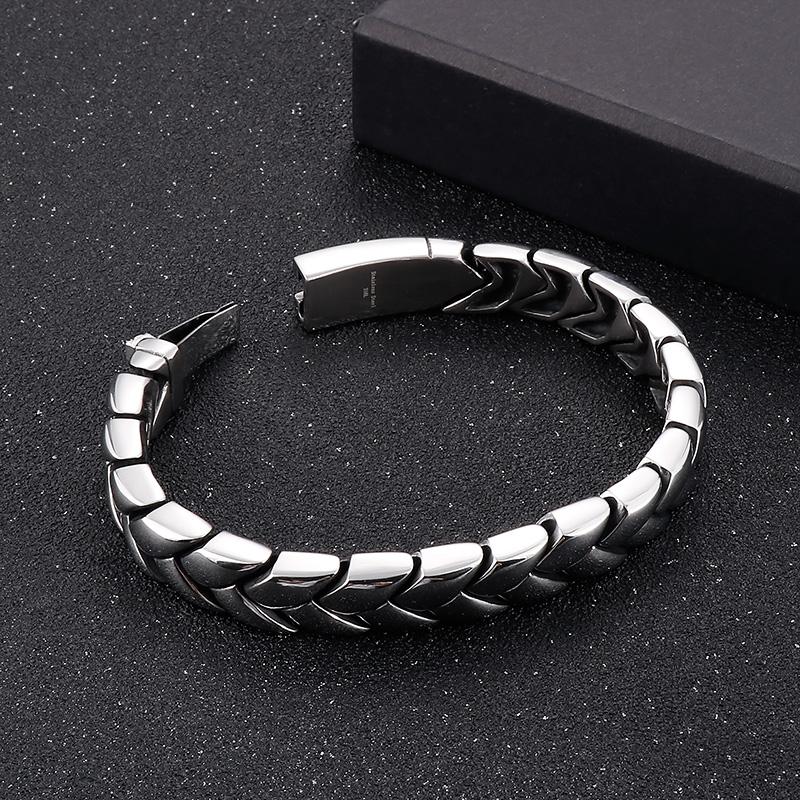11mm Cast Polished Small Chain Bracelet Men Stainless Steel Trendy Jewelry Newest