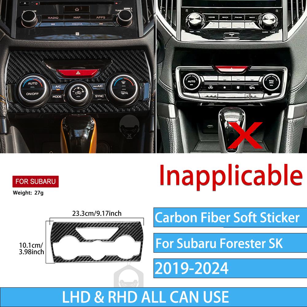 Real Carbon Fiber Car Accessories Gear Air Vent Set Trim Cover Soft Sticker For Subaru Forester SK      2024