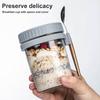Breakfast Cup Container 10oz Airtight Oatmeal Jar with Cover Spoon Portable Oatmeal Cup Wide Mouth Mason Jars for Salads Cereal