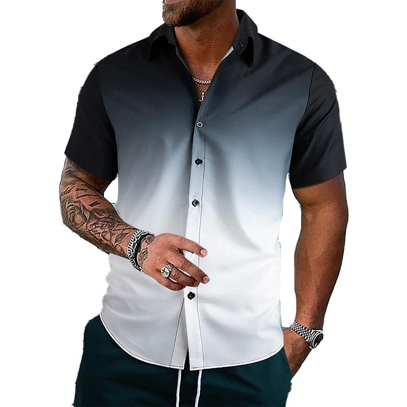 Мужская рубашка с 3D принтом тай-дай, рубашка на пуговицах, повседневная рубашка, летняя рубашка с короткими рукавами, повседневная одежда для отпуска