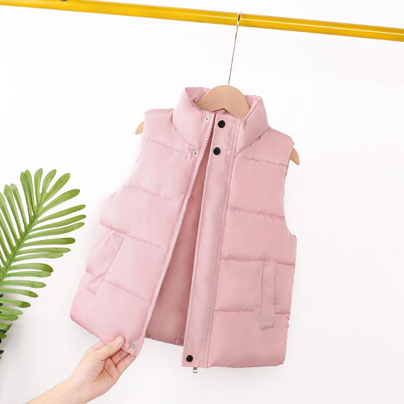 Зимний простой утолщенный жилет для девочек среднего и большого размера без рукавов с открытыми плечами