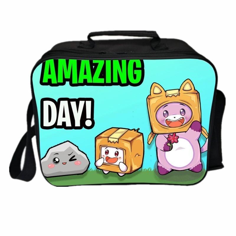 Lankybox Insulated Lunch Box Bag For Kids With Large Capacity And Adjustable Strap For Outdoor Fun