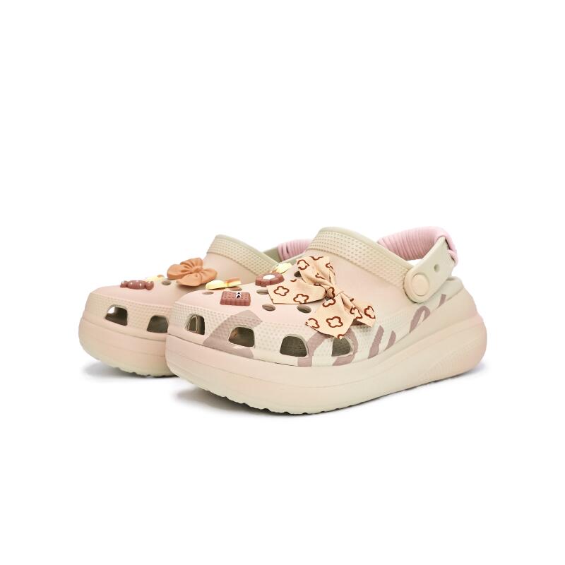 Crocs Сабо Crush Занавес Мечтаний EVA Граффити Простые Весенне-Летние Уличные Туфли с Отверстиями Женские Розовые