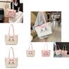 Mary Cat Cartoon Tote Bag With Bow For Daily Use And Storage