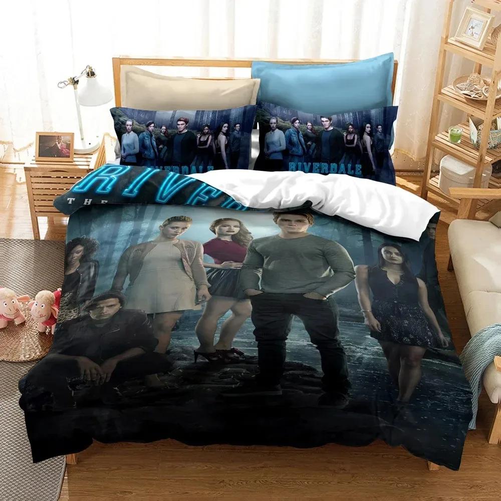 Lisabridal South Side Serpents Riverdale TV Bedding Set Boys Girls Twin Queen Size Duvet Cover Pillowcase Bed Boys Adult Fashion