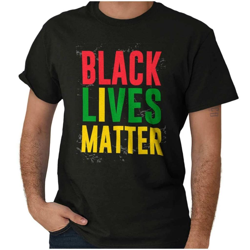 Black Lives Matter Я имею значение Протест Адвокат Женская или Мужская Футболка с Круглым Вырезом 100% Хлопок Мужские Футболки Топ Футболка