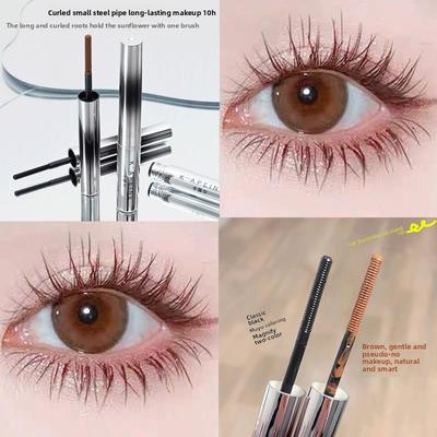 Тушь для ресниц с завитой структурой и небольшой стальной резьбой, стойкая и водостойкая, не размазывается, стойкая и формирующая крем-основа для ресниц