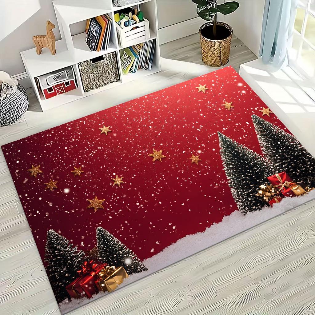 С Новым годом, Веселого Рождества, Елка, Дед Мороз, Мультяшный, Подарок, Ковер, Коврик для спальни, гостиной, дивана, дома, Придверный коврик, Декор, Нескользящий
