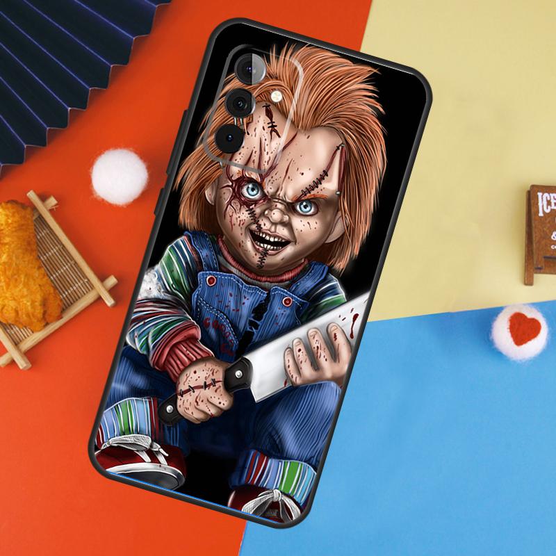 Чехол для Samsung Galaxy A15 A25 A35 A55 A52 A32 A12 A14 A34 A54 A51 A71 A53 A33 A13 с изображением куклы Чаки из фильма ужасов