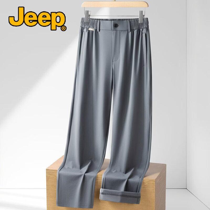 Jeep Мужские повседневные прямые брюки из ледяного шелка