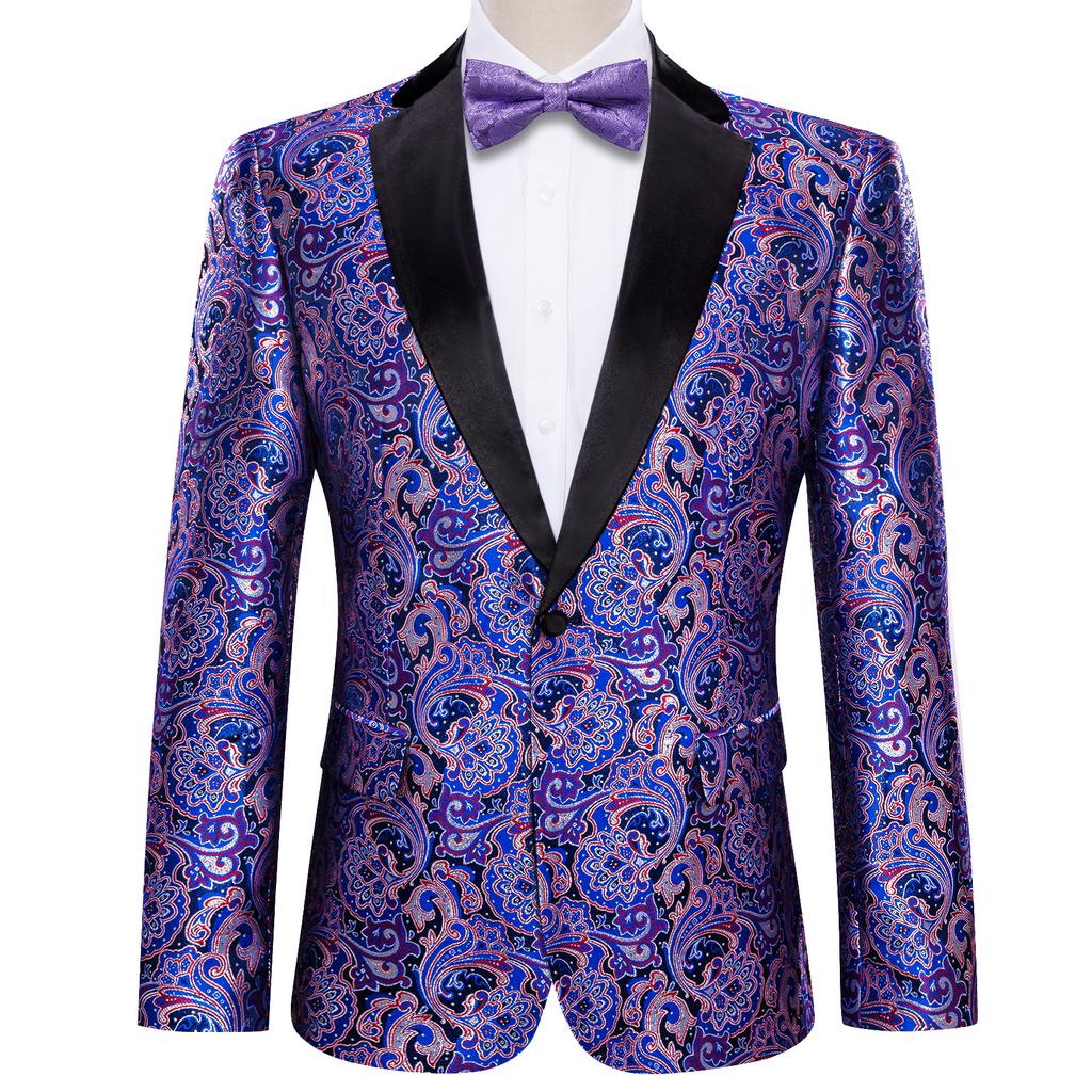 Мужская мода Дизайн Большой Цветочный Блейзер Пиджак для Мужчин Вечеринка Выпускного Свадьбы Стильный Смокинг