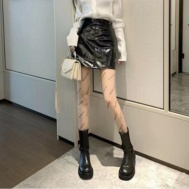 Новые сексуальные чулки в сеточку для женщин, колготки с бантом, цветочные леопардовые, лунные, черно-белые, цветные леггинсы, длинные носки