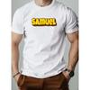 Футболка мужская 100% хлопок с английским узором и буквами SAMUEL, летняя, с круглым вырезом, дышащая, свободного покроя, повседневная модная одежда