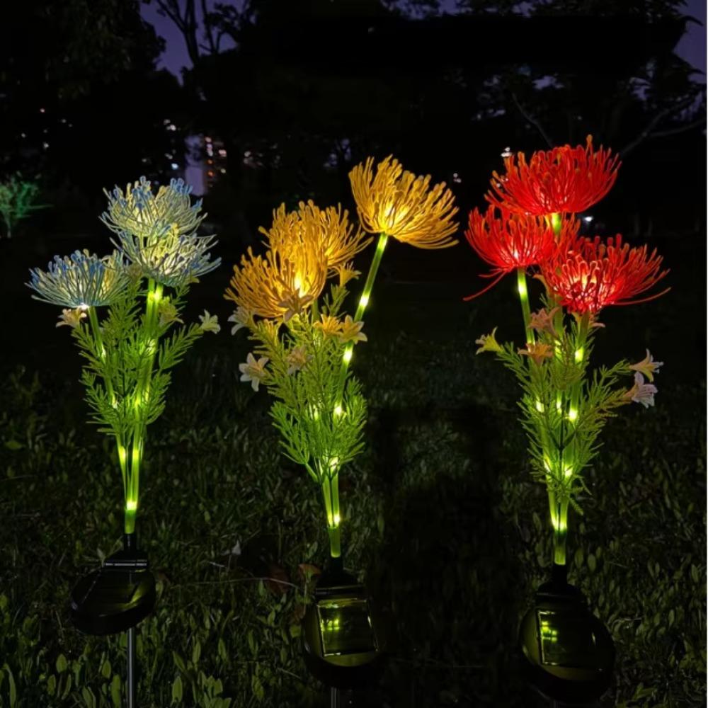 Садовые светильники на солнечных батареях, светильники для цветов на солнечных батареях со светящимися цветами и стеблями, светодиодные светильники на солнечных батареях для садовых дорожек, террас, дворов, декора