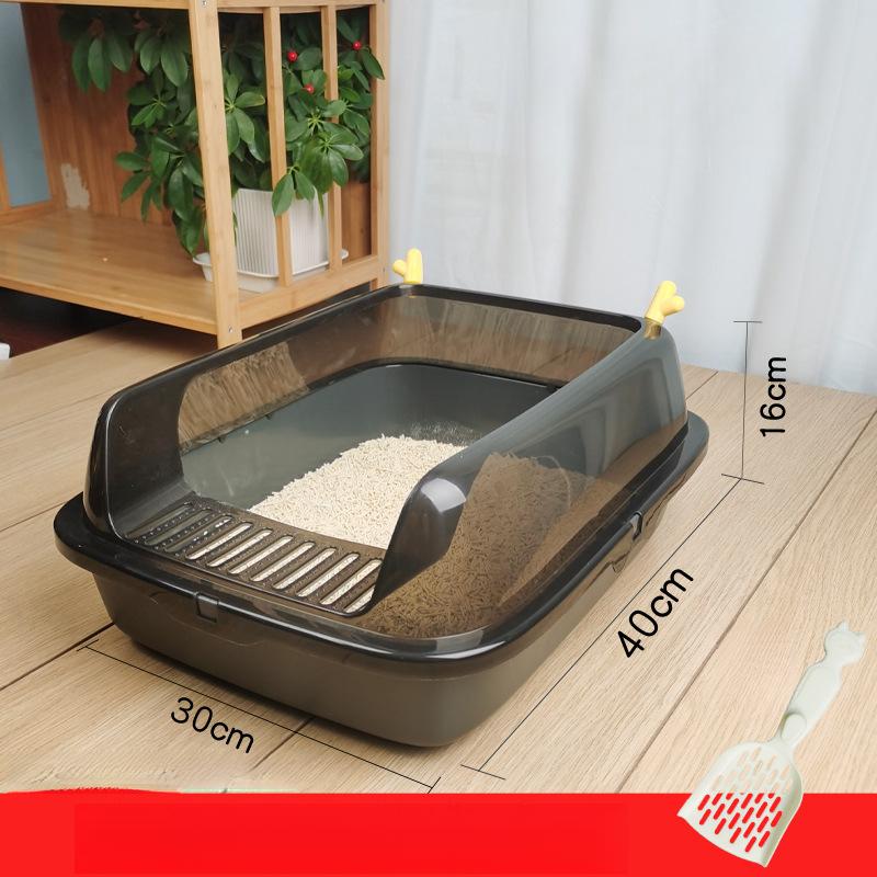 Кошачий туалет с защитой от брызг, полузакрытый съемный туалет с высоким ограждением