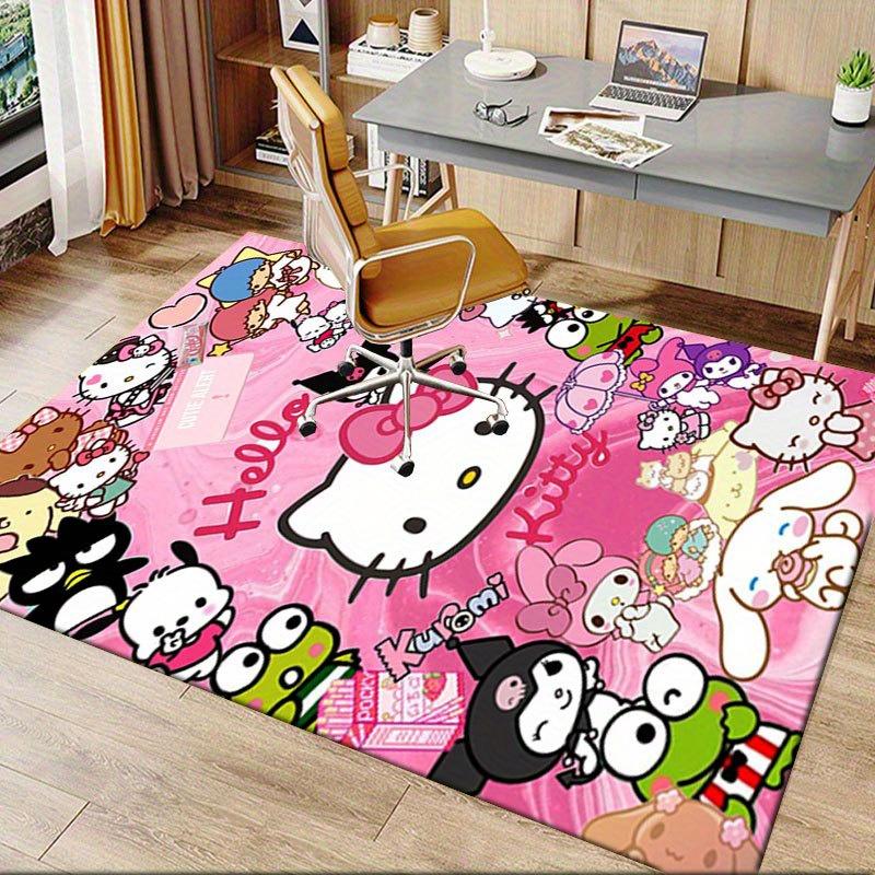 1 шт. Sanrio Hello Kitty Ковер для офиса с принтом русалки Прямоугольный коврик под стол, Идеальный декор для гостиной, спальни, кухни, Нескользящий пол