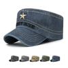Cotton Flat Sun Hat Retro Men's Army Hat Military Caps Army Visors Hat Training Cadet Caps Fishing Hat