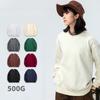 Осень Зима 500 г Толстовка на флисовой подкладке с флисом, похожим на овчину, Круглый вырез, Утолщенная, Высококачественная базовая однотонная толстовка