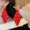 Tassel Long Earrings Butterfly Flower Tassel Earrings Niche Personality Earrings Fashionable Exaggerated Earrings