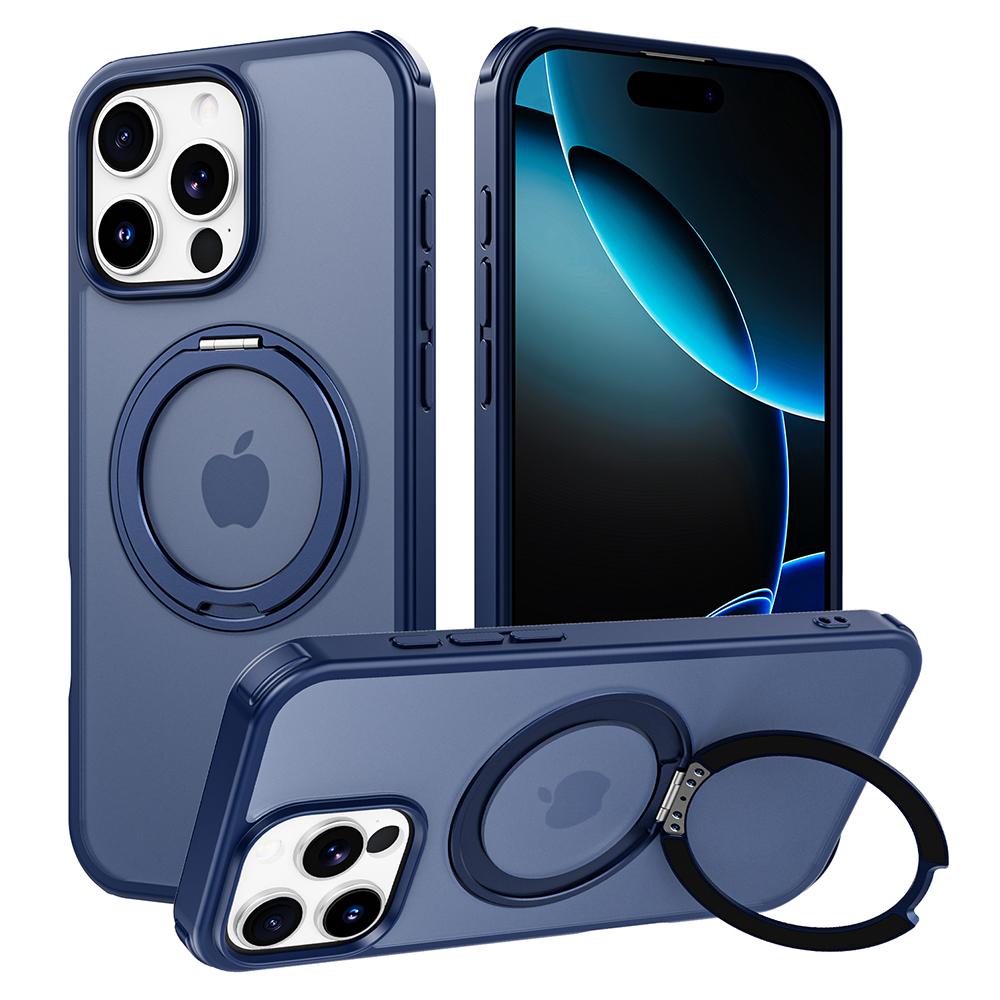 For iPhone 16 Pro Case Compatible with MagSafe Ring Kickstand TPU+PC Back Cover